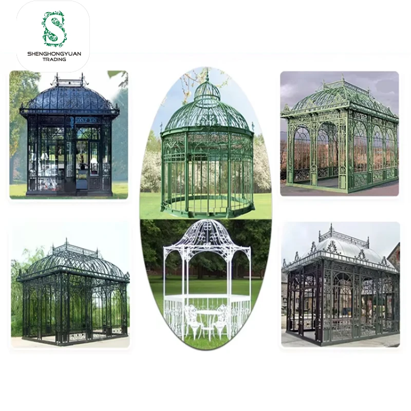 Montagefähiger Schmiedeeisen-pavillon Für Garten Outdoor Gebrauchter Pavillon Zum Verkauf