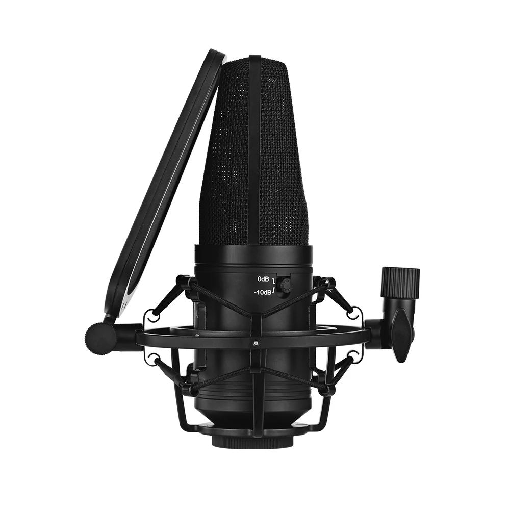 
Микрофон BOYA BY-M1000 из алюминиевого сплава, набор микрофона, кардиоидный/всенаправленный/Двунаправленный микрофон для вокала певицы, студии 