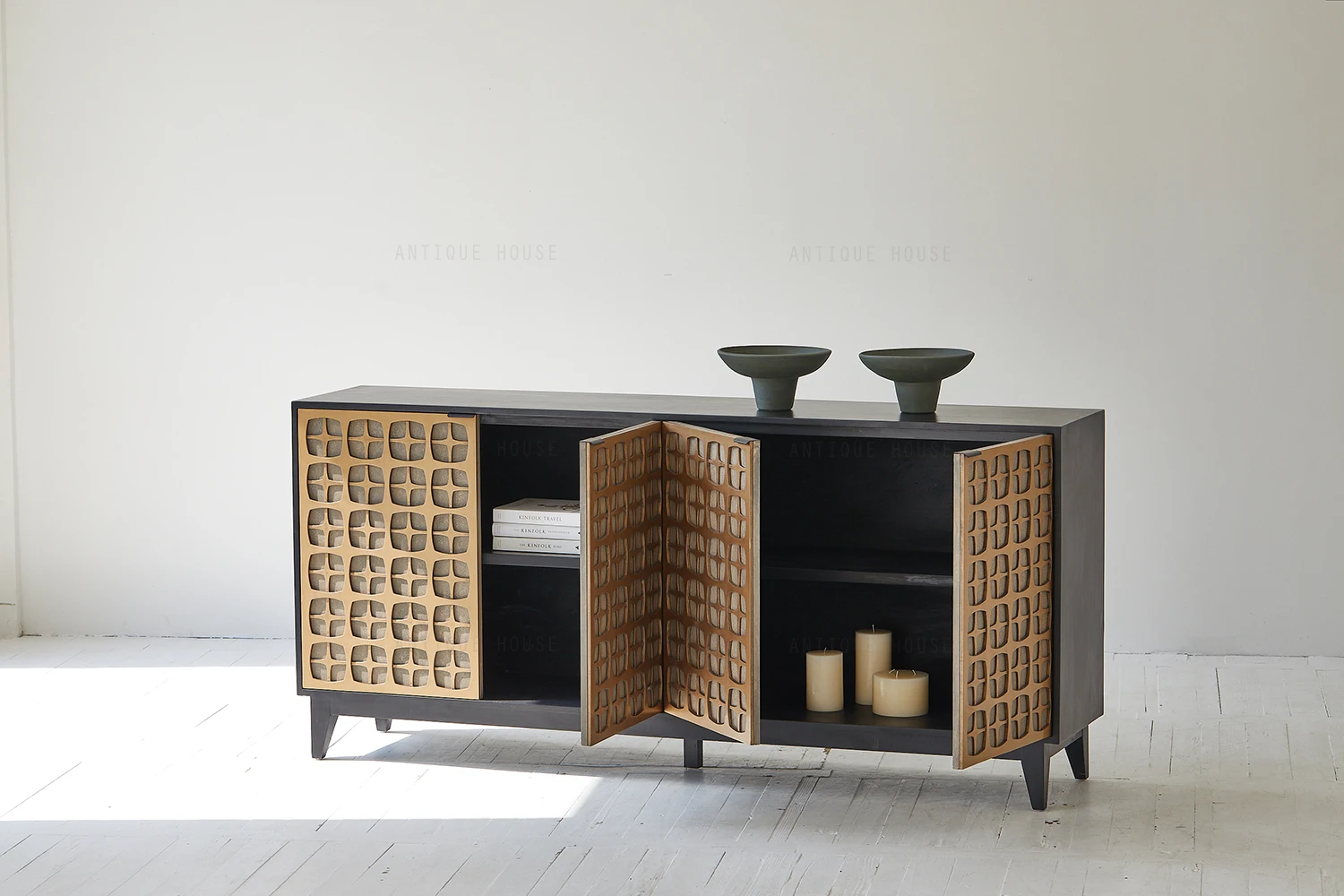 Living Room Dining Room Steel Birch Solid Wood Vintage Modern Sideboard Cabinet Luxury Sideboards  Kitchen Cabinets