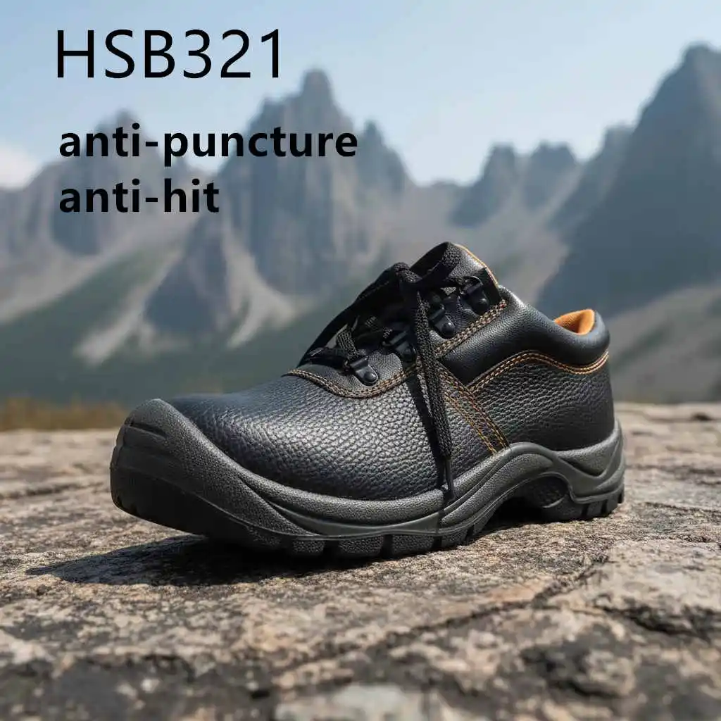 ZYF, Logisztikai karcolásgátló dombornyomott bőrből készült biztonsági cipők tűzvédelmi szobákhoz, saválló, kettős sűrűségű talpbetéttel ellátott munkacipők HSB321