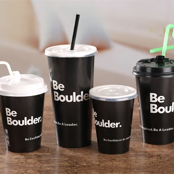 Disposable Customized Double Coated Cold Drink Pepsi Cola Paper Cup With Lids