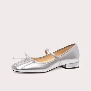 Fashion Microfiber Upper Women Flat Shoes Elegant Mary Jane Ballet Buckle Strap Flats for Women Soft Sole Women's Casual Shoes