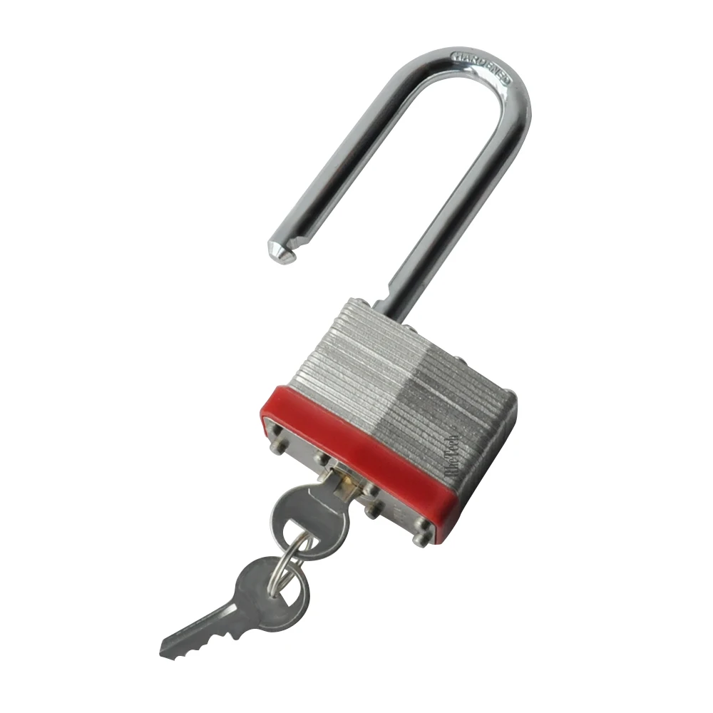 RHETECH Smart Iron Security Padlock Hot Selling Red Rubber with Long and Short Shackle Pin Lock Keys Hardened Steel Material
