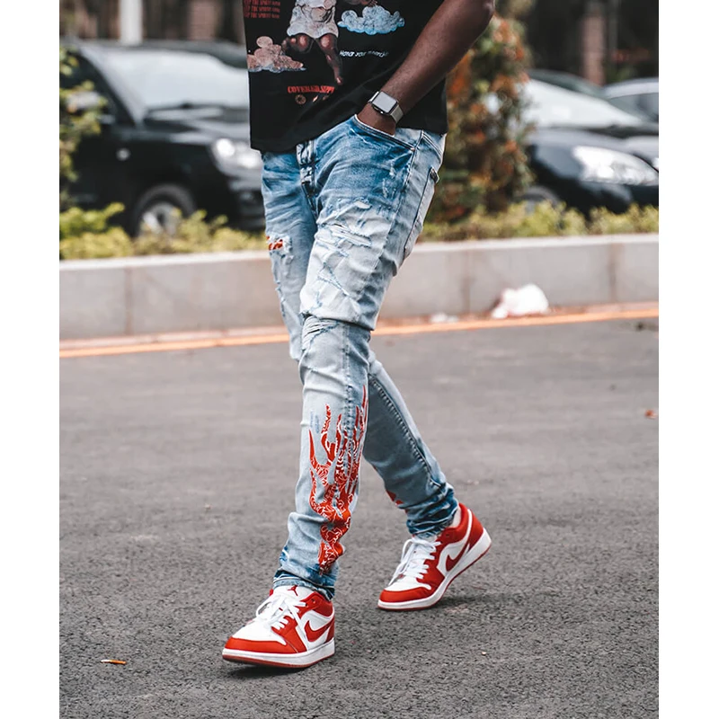 Pria,Oem Celana Denim,Streetwear Jeans 
