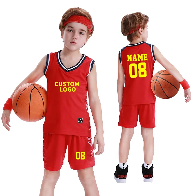 Cheap Boys Basketball Jerseys Breathable Basketball Wear Polyester