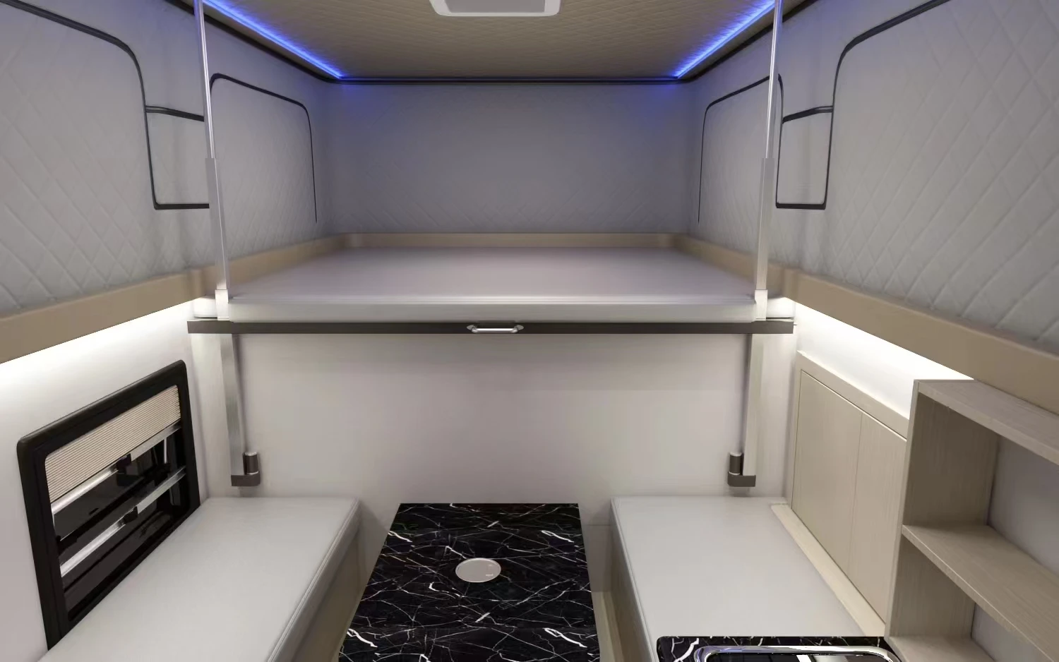 Customizable Fiberglass Pickup Camper for 2-4 People for Travel Trailers in Hot Europe and the United States
