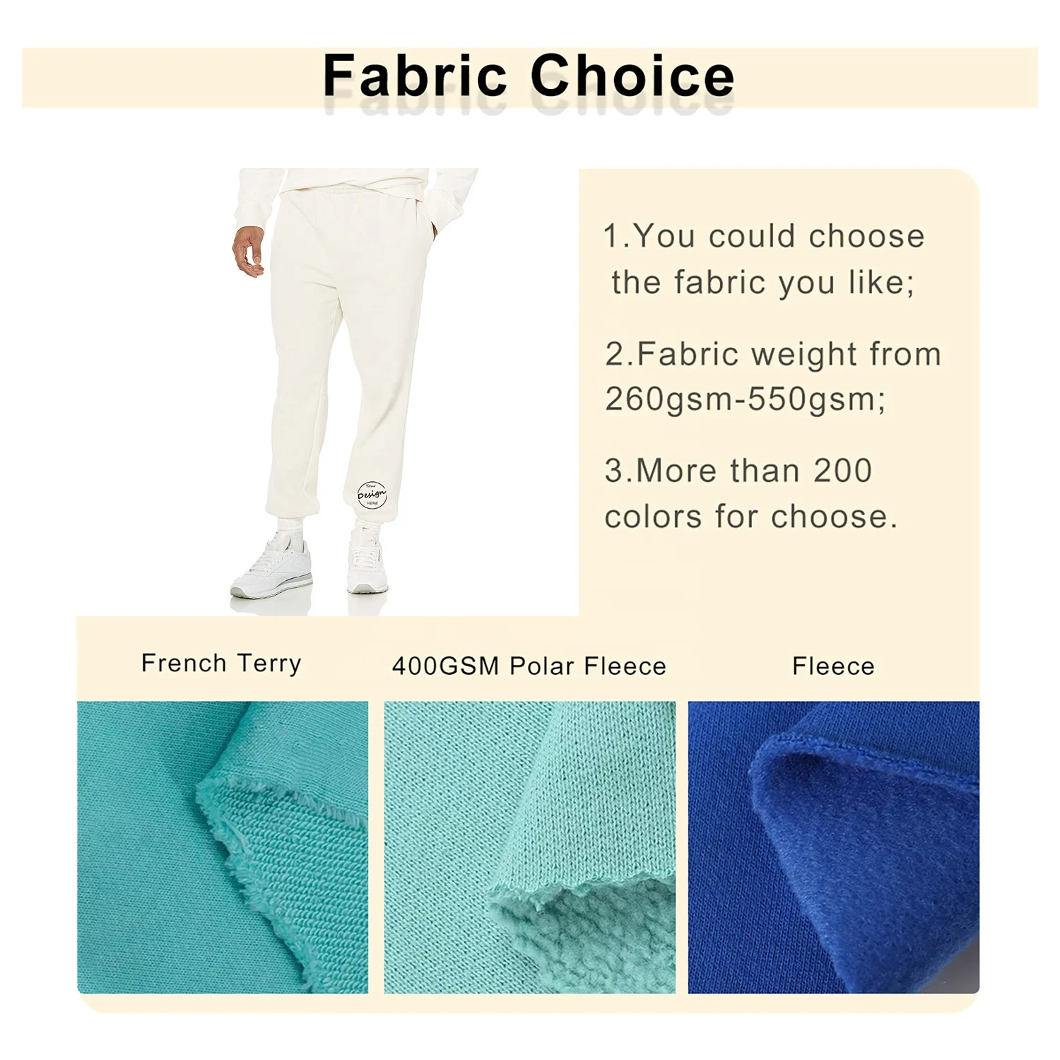 JL812C Manufacturer Embroidery Jogger Man Pants 500 GSM Sweatpants 400 GSM Sweat Jogger Pants for Men