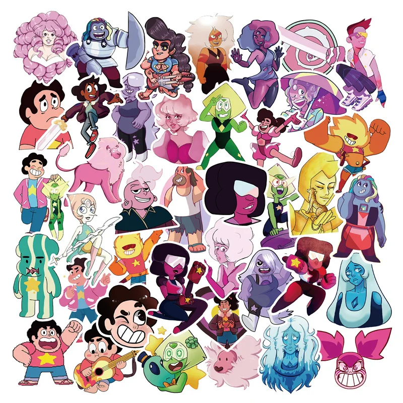 60PCs Steven Universe American Cartoon Cute Pvc Waterproof Stickers 