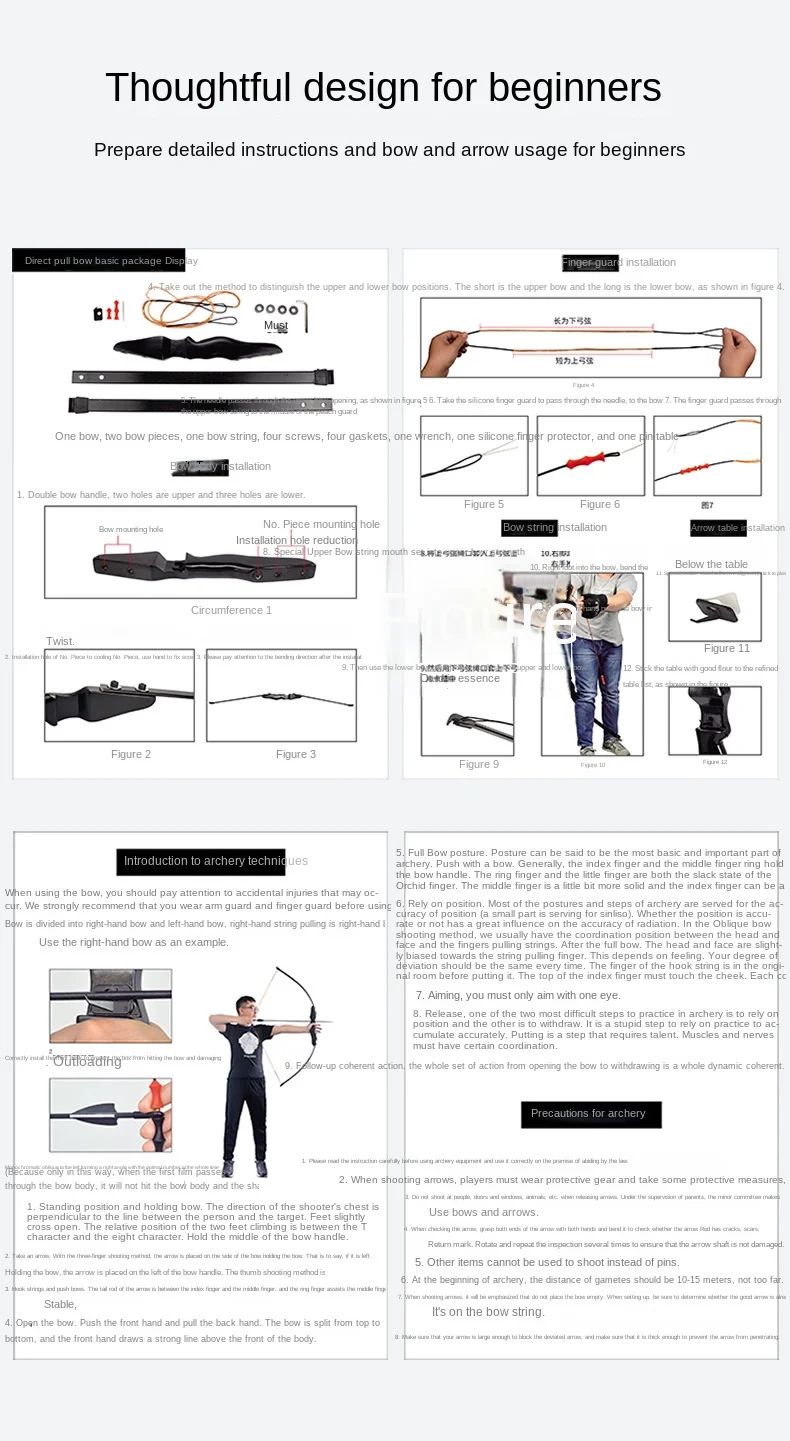 Factory Direct Supply Of Multicolor Split Beech Bows Outdoor Hunting Bows And Arrows Archery