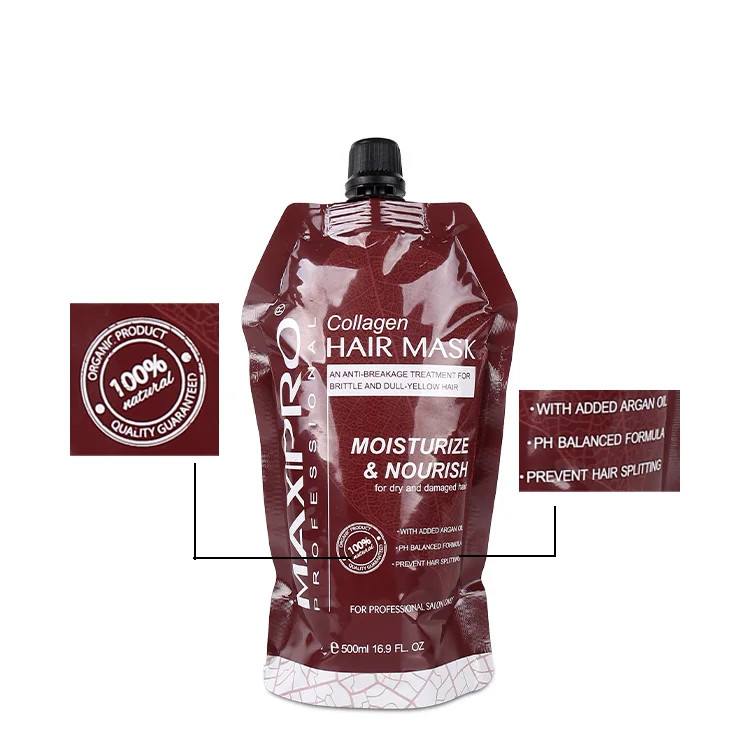 MAXIPRO Herbal Argan Oil Virgin Hair Fertilizer Cream Keratin Collagen Hair Mask Brazilian Keratin Hair-Repairing Treatment