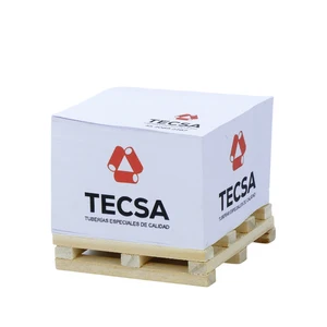 Custom Logo Paper 4 Side Printing Memo Cube Sticky Notes Memo Pad Cube Sticky Note With Wooden Pallet Cube Sticky Notes