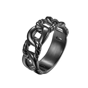 MW High Quality Stainless Steel Ring Cuban Chain Design for Men Women's Engagement Gift Party Anniversary Orthodox