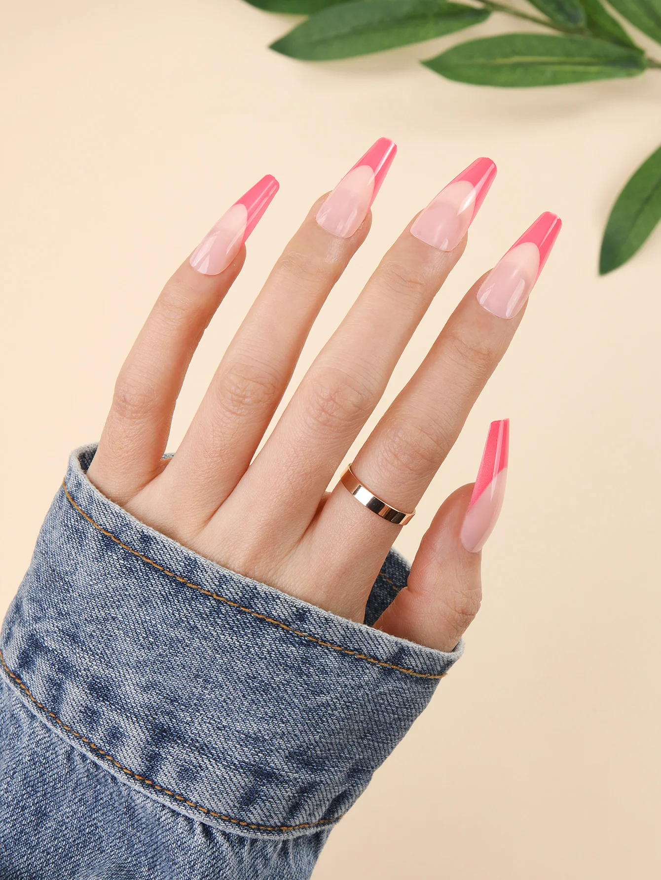 French Press On Nails Pink Short Square Full Cover Fake Nails Glossy Medium  Daily Acrylic False Nail Art For Women - Buy Nails,Nail Art,Press On Nails  Product on Alibaba.com