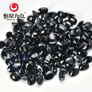 2GN02013A Wholesale 1ct 7*5mm Pear Cut Heat Treated Natural Chinese Black Sapphire