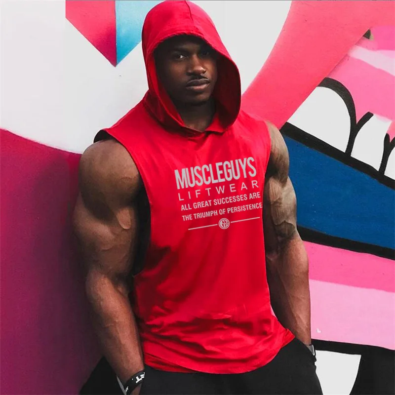 Muscleguys Liftwear Sleeveless Shirt with Hoody Fitness Gear