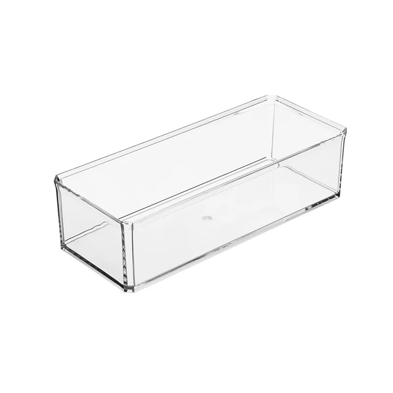 Transparent rectangular desktop storage box can be stacked with acrylic dustproof makeup cotton swab box manufacture