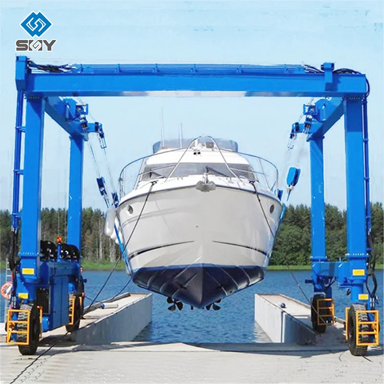 Mobile Boat Hoist Yacht Handling Machine 75tons 200 Tons Boat Lifting Gantry Crane for Sale