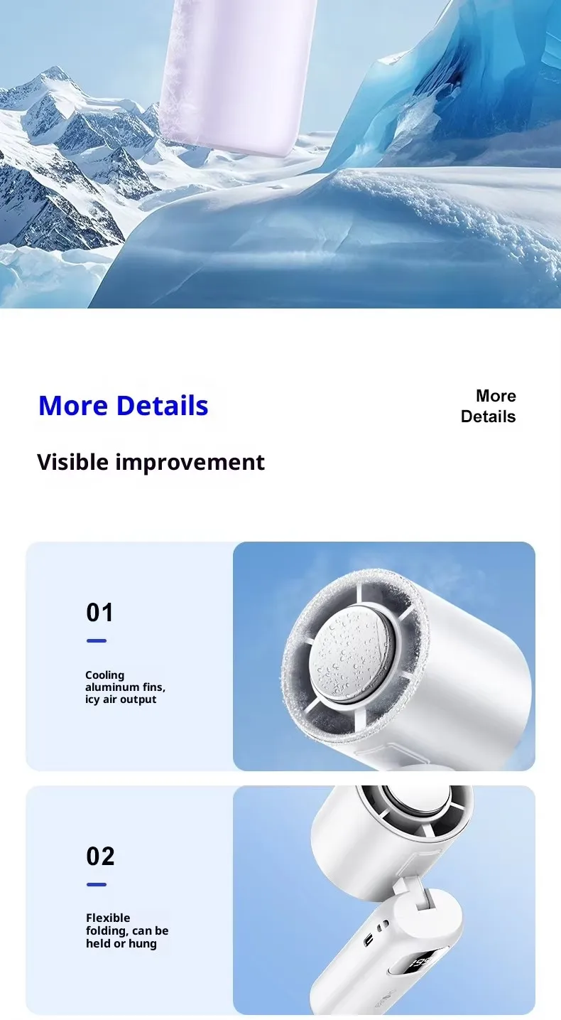 New Model Handheld Fan with 199-speed High-power-border Outdoor Charging Portable USB Cooling Small Fan for Wholesale