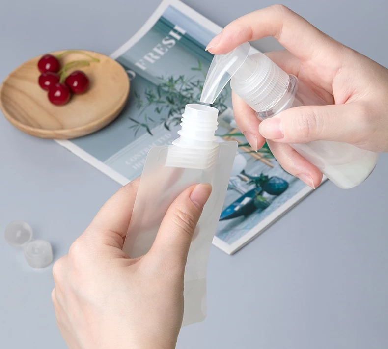 Small Travel Hand Liquid Detergent Foam Soap Dispenser Water Packaging Bag for Shampoo Custom Printed Plastic Refill Spout Pouch