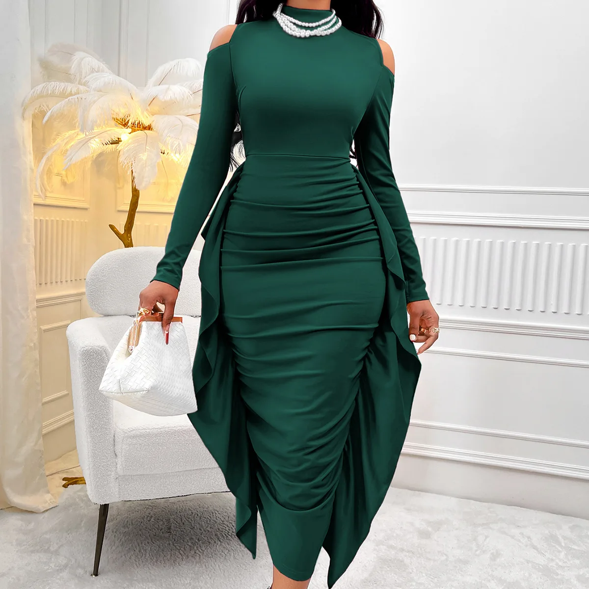 Elegant Satin Bodycon Dress for Plus Size Women Casual Short