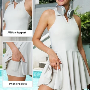 Custom Tall Women's High Neck Sleeveless Quick Dry Polyester/Nylon Exercise Clothing Gym Athletic Wear Fitness Golf Tennis