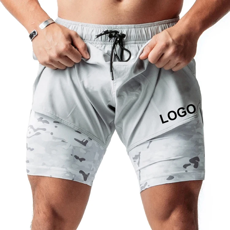 2022 New Arrival Custom Logo Athletic Workout Running Shorts Double ...