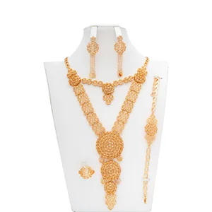 Bridal Jewelry Set Tassel Antique Indian Design 18K Gold Plated Brass Necklace/Earrings/Ring/Bracelet Wedding Engagement Party