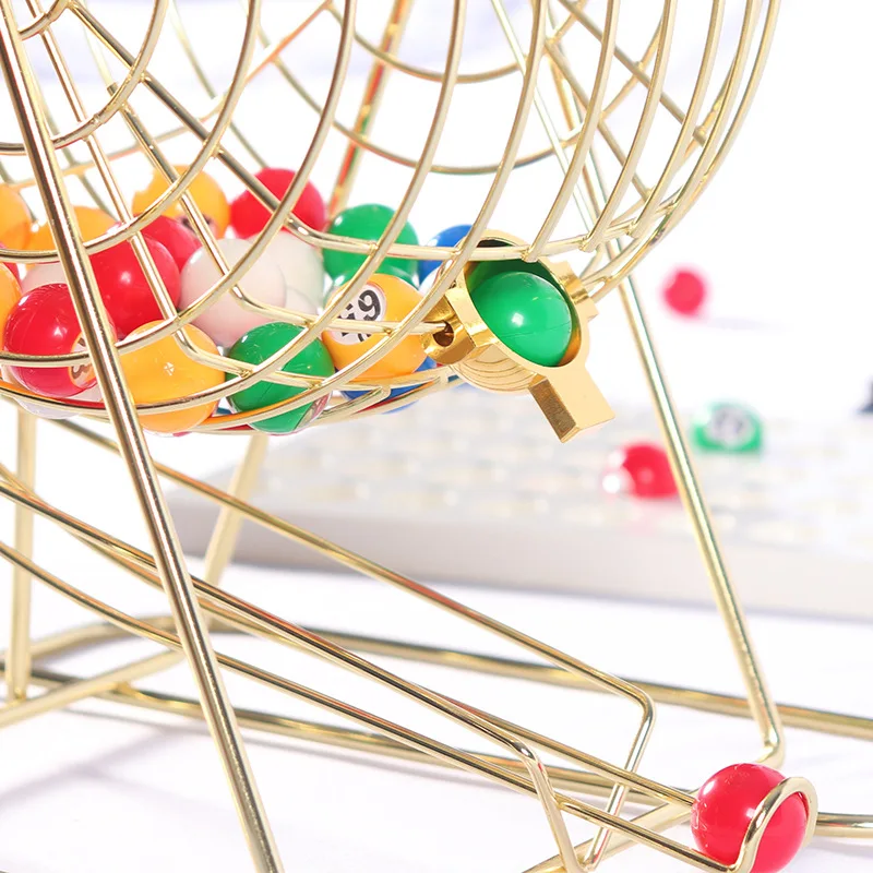 Набор для бинго с клеткой и мячом, деревянная доска, карточка для бинго