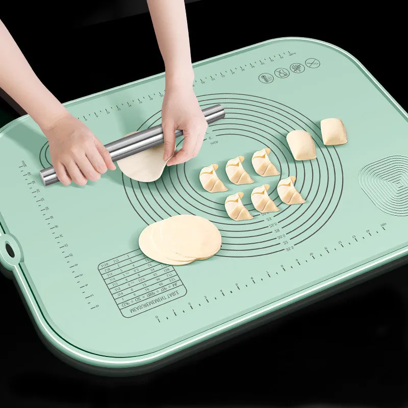 Grote Anti-Aanbak Mat/Bak Onderlegger, Siliconen, Antislip, Deegmat, 71 x 51 cm, Uitrolmat, Siliconenmat, Bakfolie, Bakpapier, Werkmat Met Meting voor Fondant Pizza, Broodmat, BPA-Vrij(Zwart