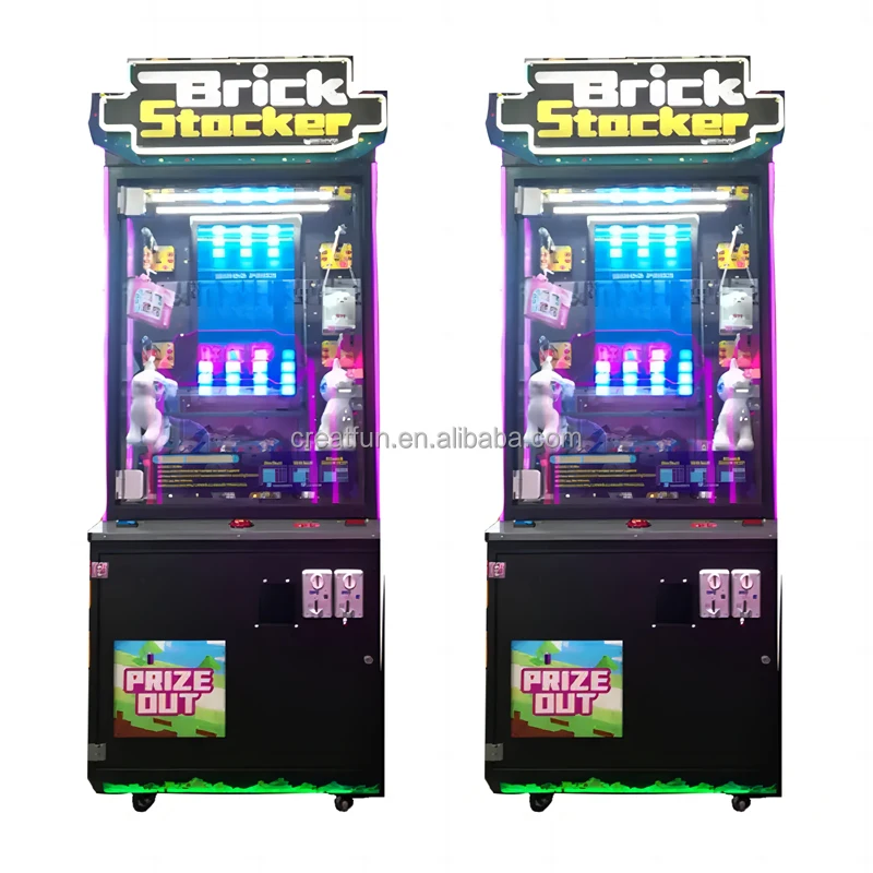 High Quality Coin Operated Brick Stacker Prize Game Arcade Ticket Redemption Claw Crane Machine