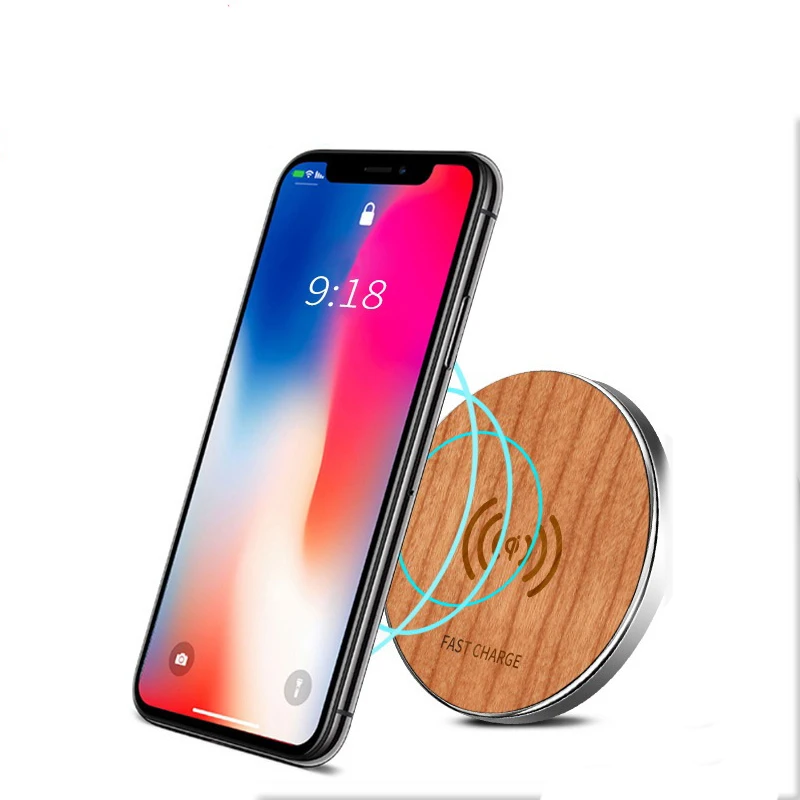 Qi Дека Творческие деревянные бамбуковые складные Беспроводное зарядное