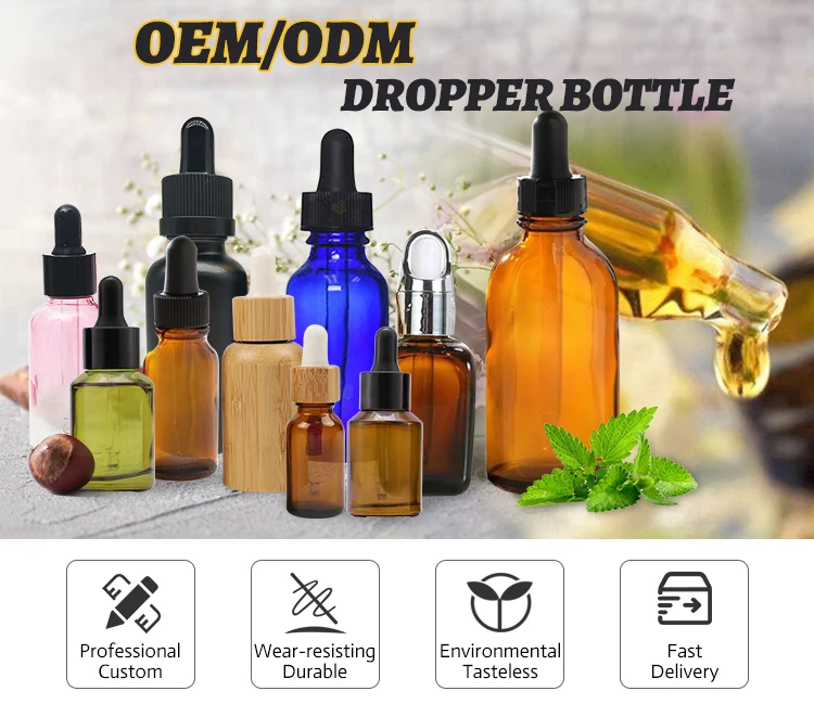 15ml 30ml 1oz 2oz 4oz 8oz Round Empty Amber Boston Glass Dropper Bottle ...