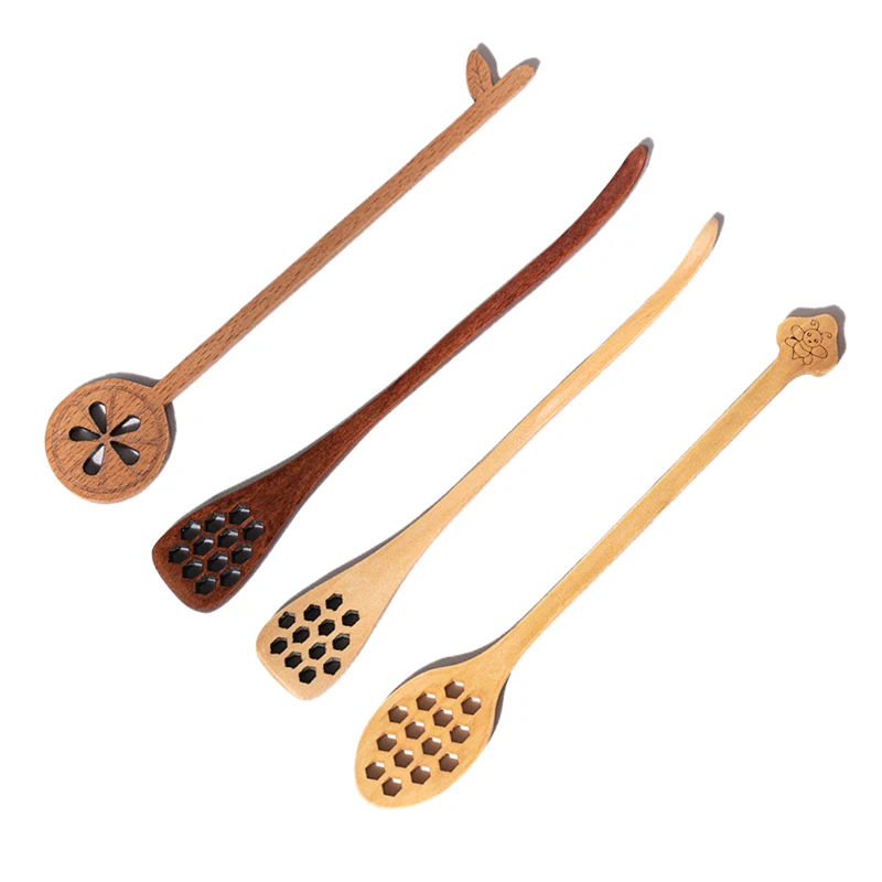 Pastlla 5pcs Wooden Honey Dipper Stick 7 Inch Coffee Stirring - View #12