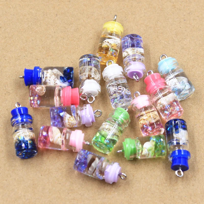 Cute 10pcs/pack Water Bottle Resin Charms Pendant Earring Keychain