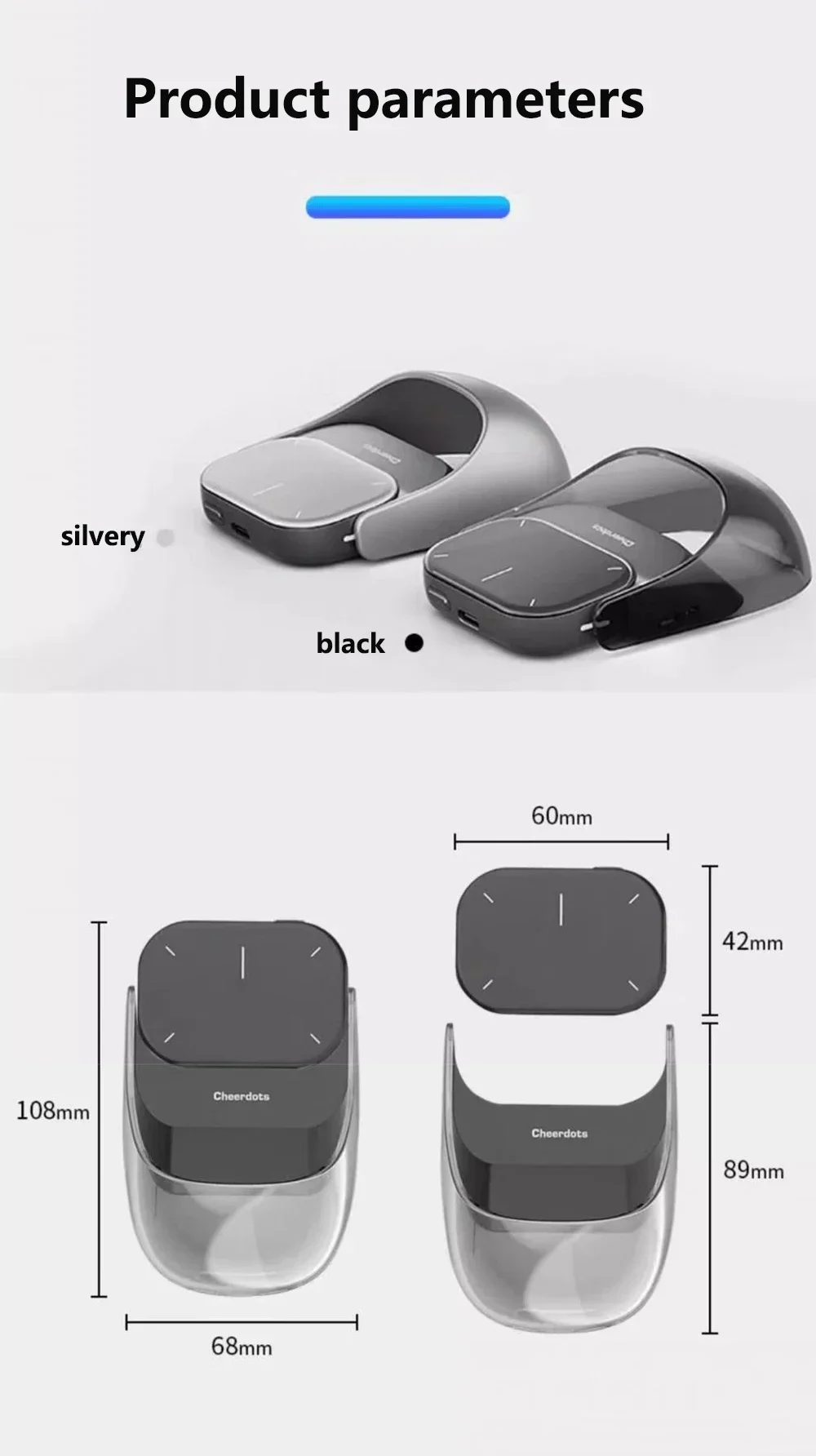 Cheerdots 2 Detachable Air Mouse Wireless Touchpad All-in-one Pocket AI Recording ChatGPT Enabled Mouse Customized Gaming Mouse
