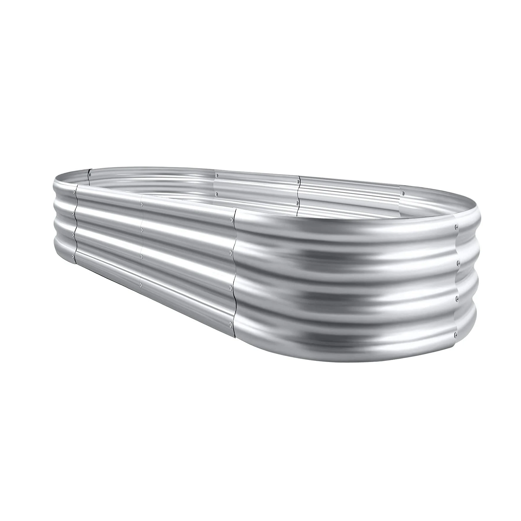 Outdoor Guard Metal Galvanized Oval Planter Raised Garden Boxes Raised ...