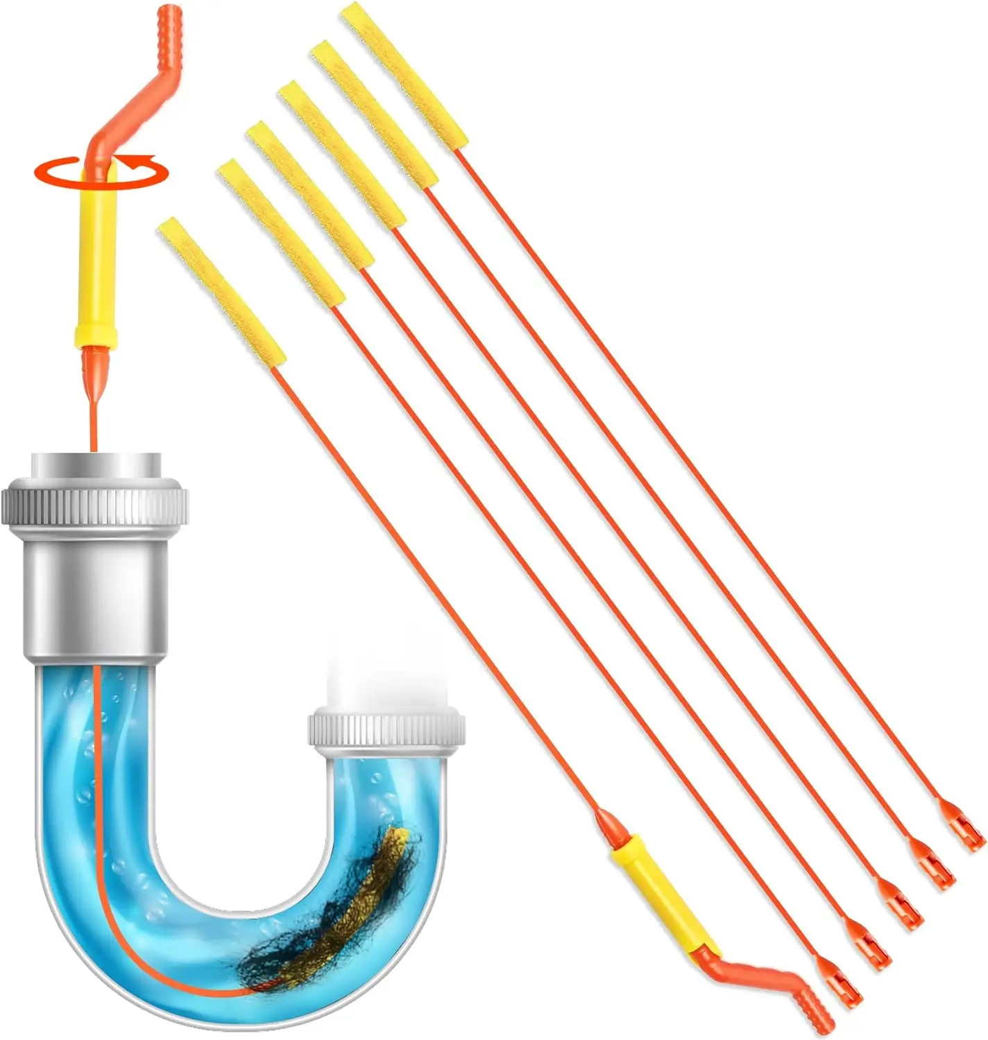 Unclog Shower Bathtub Drain Sink Snake Unclogger Tool Sink Declogger