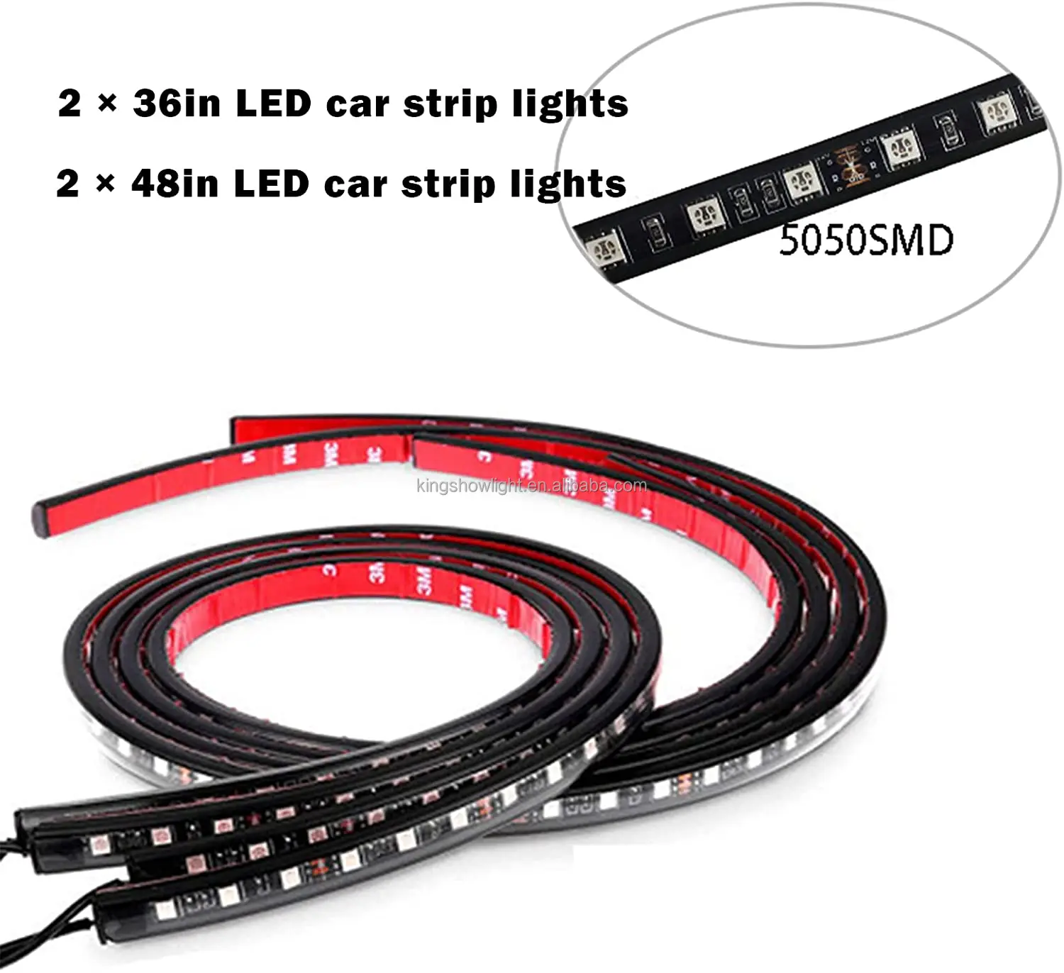 4PCS Multi-Color LED Underbody Strip Light Kit with APP & RF Control Waterproof for Exterior Cars Trucks Vans Decorative Light