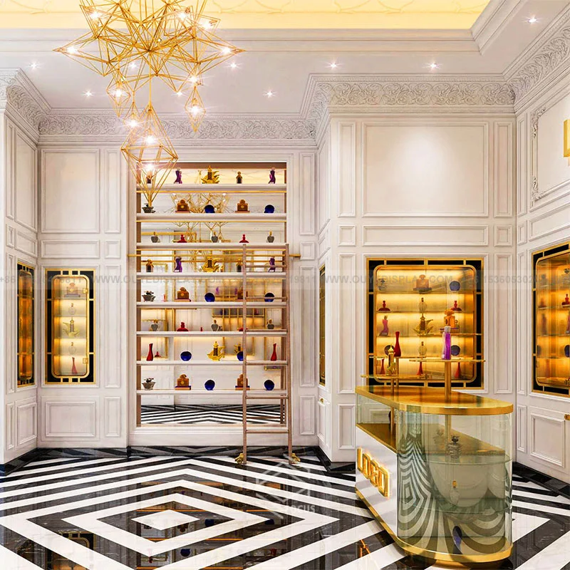 Wallmounted Perfume Shelves With Decorative Back Panel For Retail Store Buy Perfume Shelves