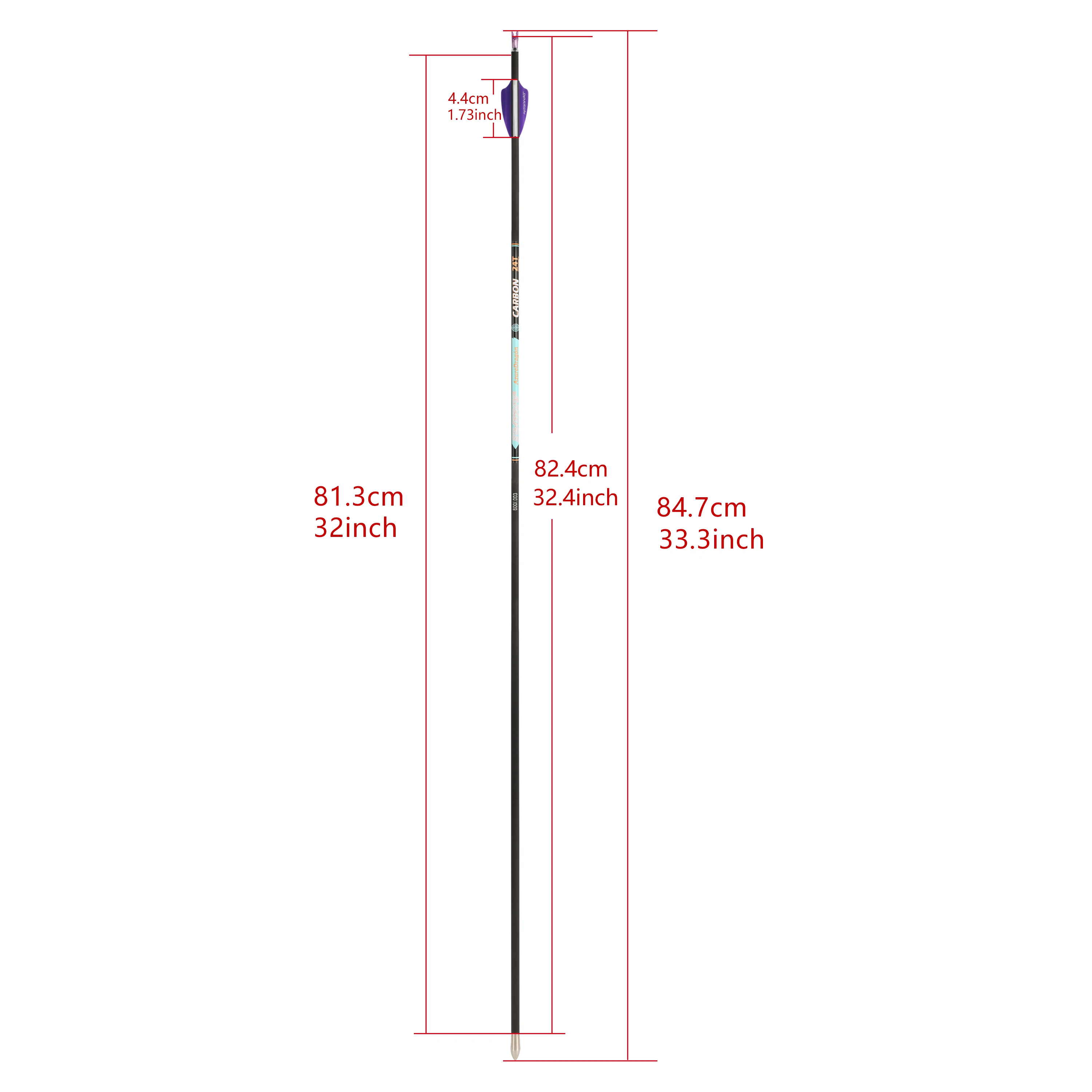 Tir à l'arc 300 400 500 600 700 800 900 1000 Flèche en carbone pur 32  Flèches de cible de pratique de chasse avec plume de guidage du vent