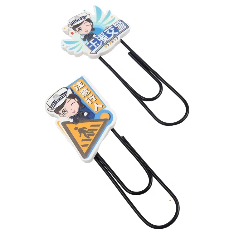 Мягкая Закладка из ПВХ оптовая продажа зажим для бумаги с мультяшным логотипом