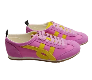 BSCI/Sedex/Smeta/Higg/Grs Factory Custom Design Candy Color Pink Yellow Casual Suede Sneaker Shoes Women Walking Style Shoes