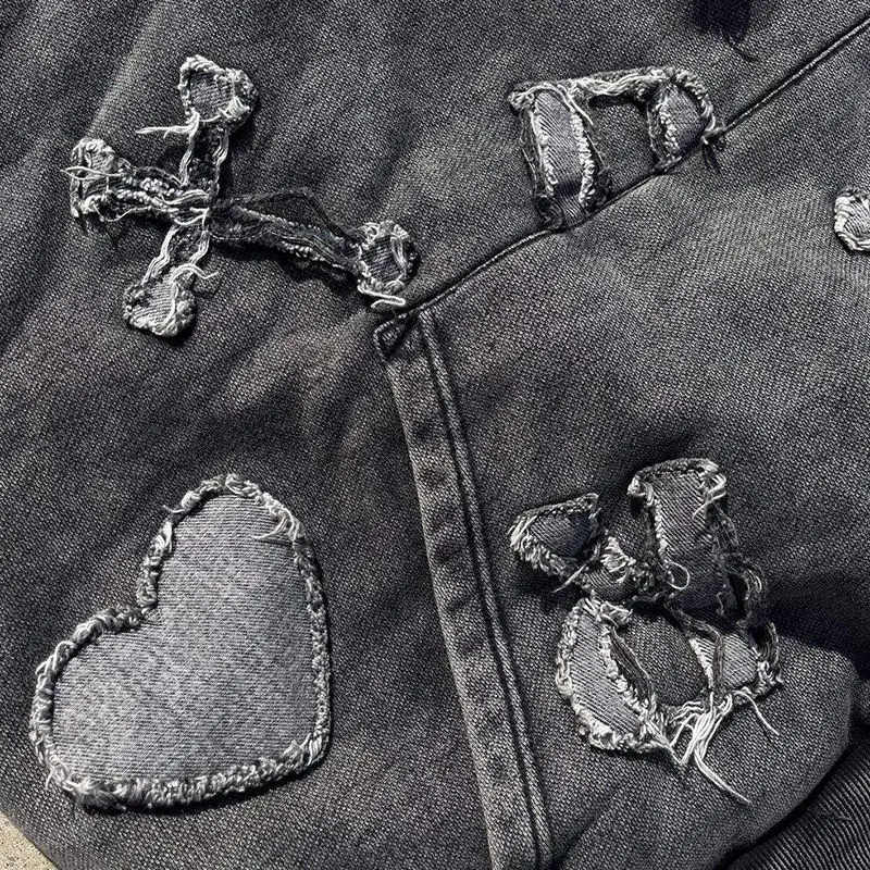 Manufacturer Oversized Acid Stone Washed Heavyweight French Terry 500 Gsm Distresed Patch Men Vintage Hoodies gallery 4