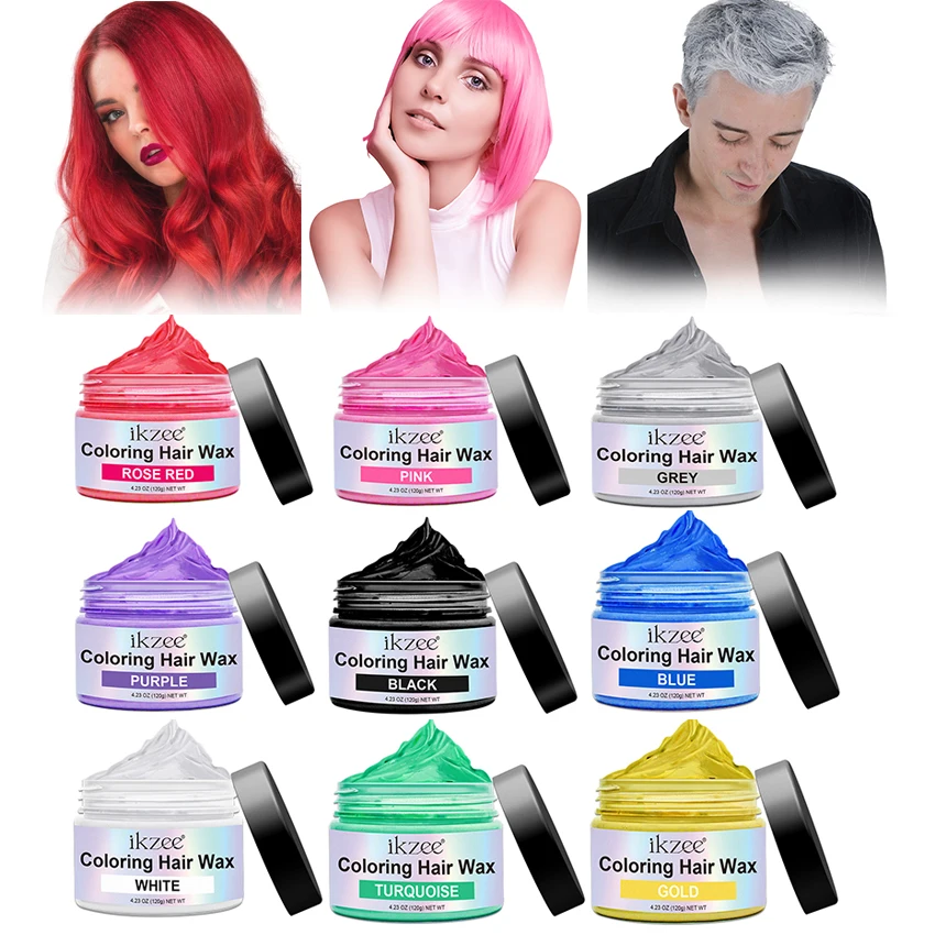 Ikzee Dye Styling Temporary Hair Color Wax - Safe & Organic