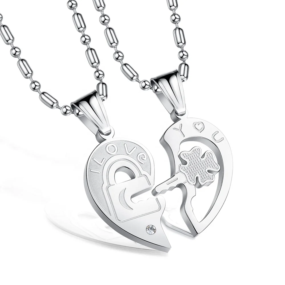 i love you half heart necklace