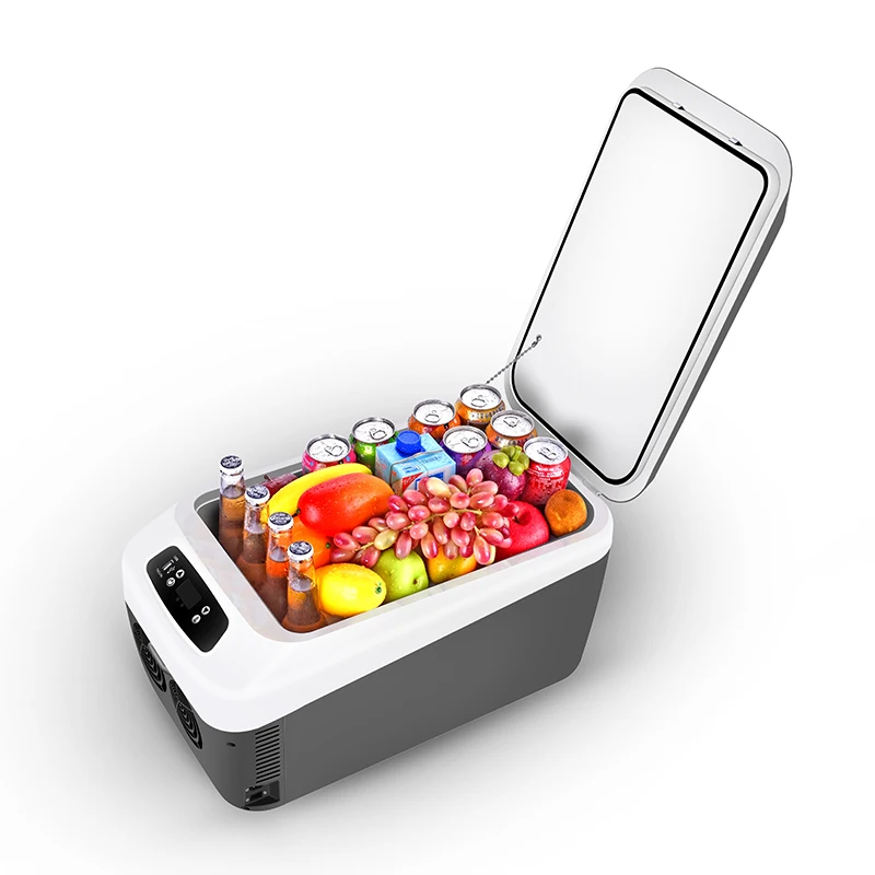 Camping Cooler Box DC 12V Portable Refrigerator Car Fridge 24 Liter Cooler Box with Digital Display Car Cooler and Warmer