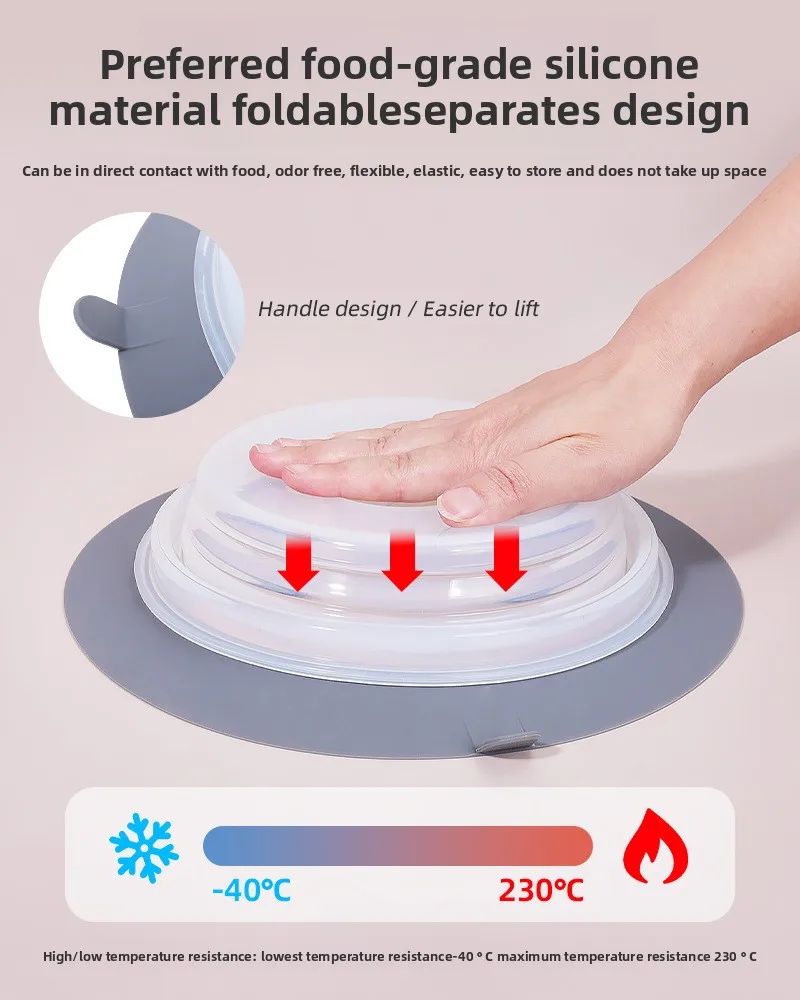 Everyday Retractable Silicone Transparent Cover Oil-Proof Heat-Resistant for Microwave Oven Daily Preservations Bowls Vegetables supplier