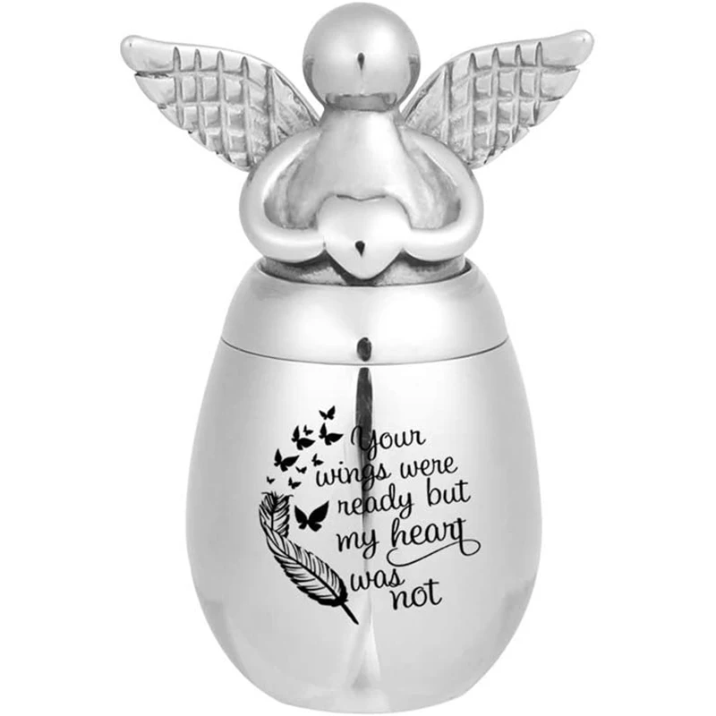 316L Stainless Steel Angel Wing urns Can Open Ashes Holder Cremation Urn Memorial Keepsake Pendant Jar for Men Women Pets
