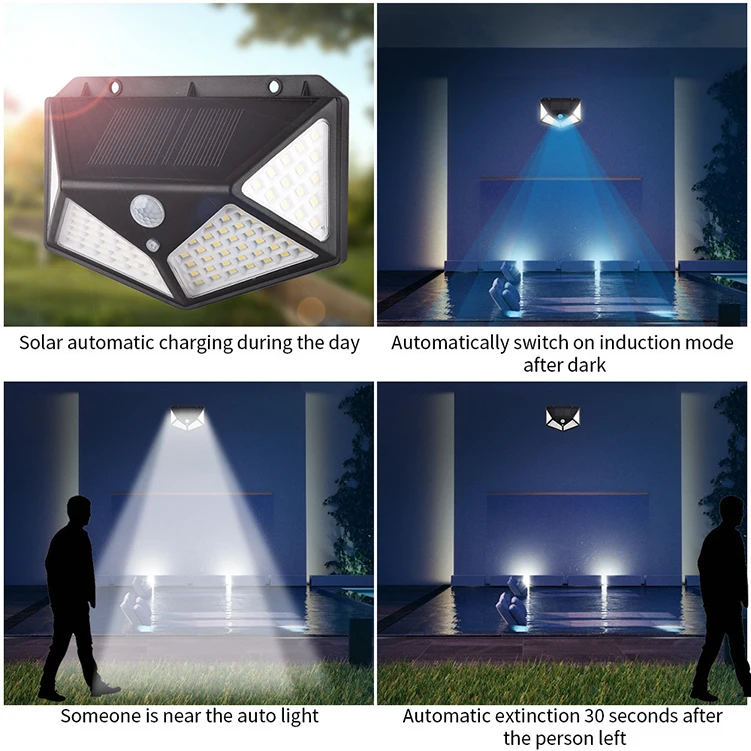 Foxhawk YX-100 IP65 Waterproof LED Infrared Body Sensing Solar ...