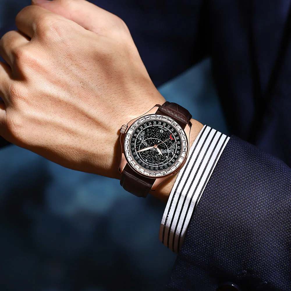 Top Brand Watch for Men Luxury Watches with Leather Strap